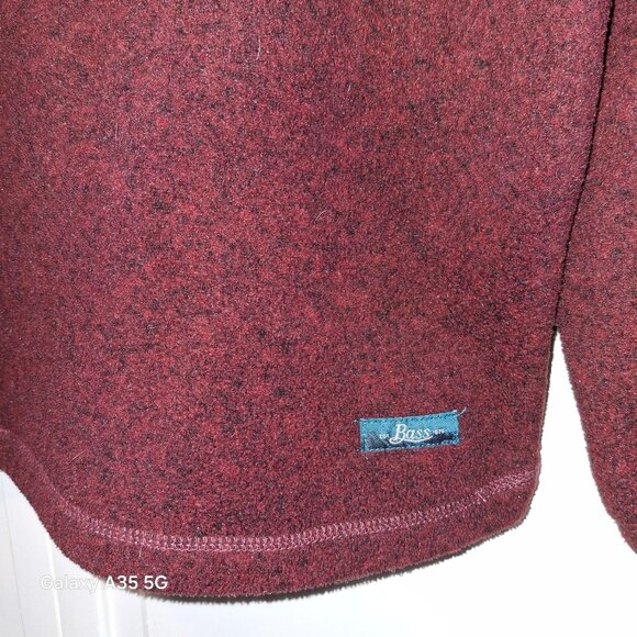 Mens G.H. Bass & Co. Explorer Maroon Heather Quarter-Zip Pullover Sweater XL Pol - Picture 2 of 7